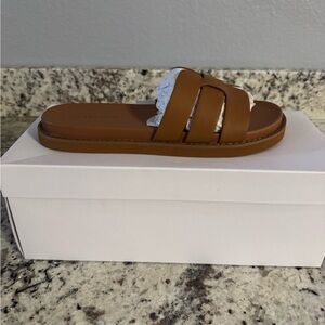 Women's Tan Slide Sandals